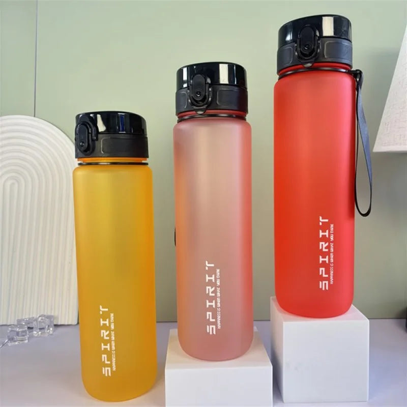 1L Sports Water Bottle High Capacity Plastic Fitness Portable Leakproof Drinking Bottle Camping Hiking Sports Cups